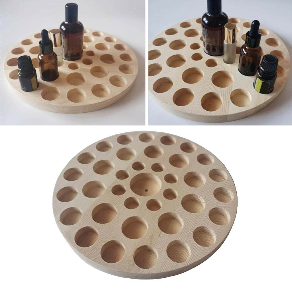 Essential Oils Organizer Rack Wood Storage Box Makeup Display Stand Holder Shelf