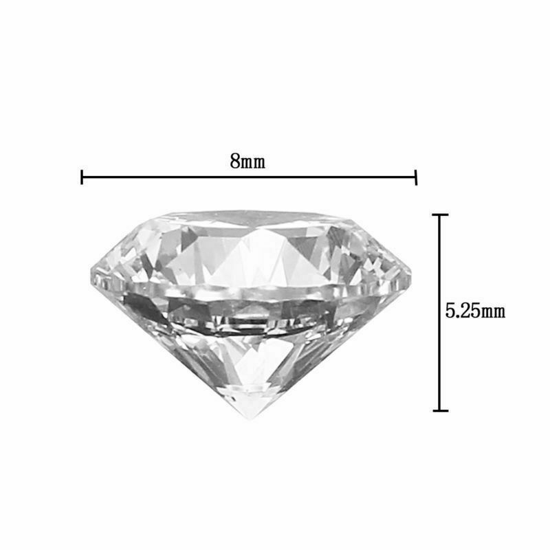8mm Unheated 3.5CT White Round Sapphire AAAAA Brilliant Loose Gemstones