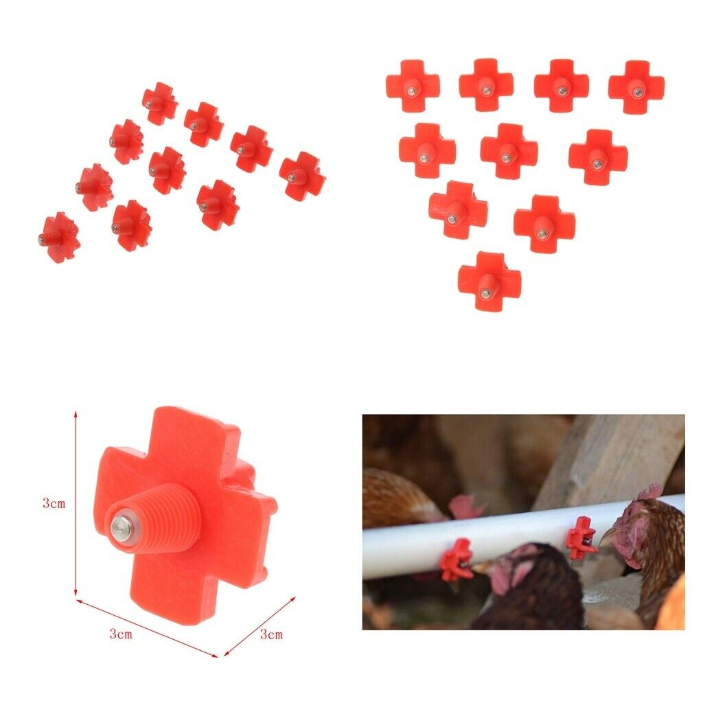 20PCS Chicken Duck Bird Rabbit Water Drinker Fountain Poultry Water Nipple
