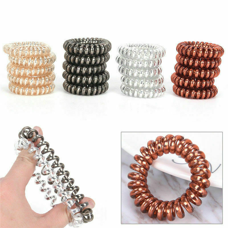 12PCS/SET Rubber Telephone Wire Hair Ties Spiral Hair Head Elastic Bands Lots CA