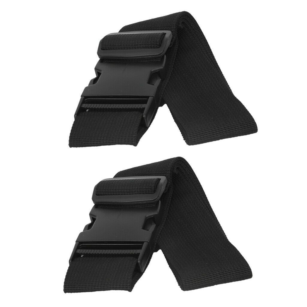 2 Pieces Luggage Straps Suitcase Belts Travel Bag Accessories Black