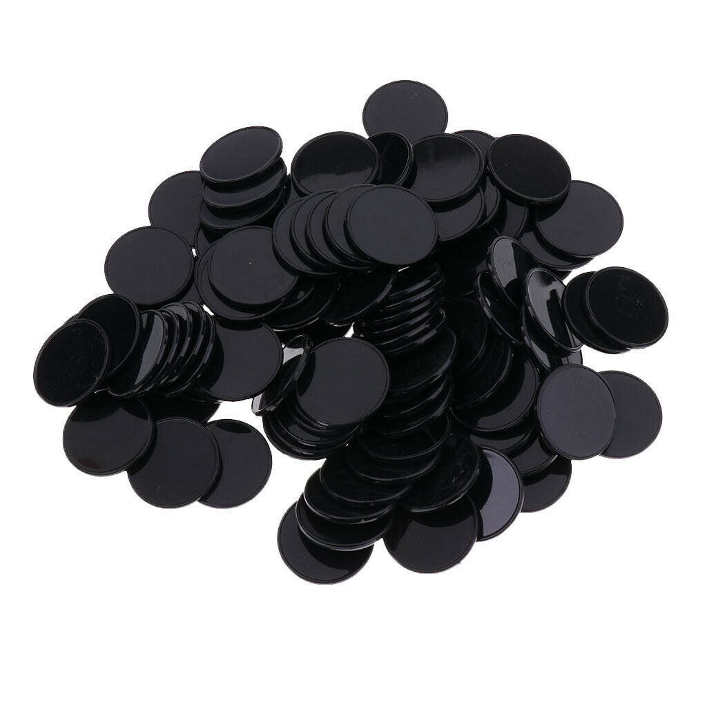 100 Pieces Round Poker Card Counting Bingo Chips Tokens Chips Markers 25mm
