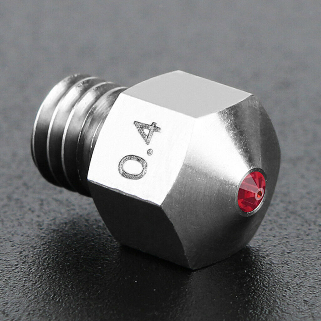 2x MK8 Titanium Steel Rubin Nozzle 0.4mm Extruder Ruby Nozzle Replacement