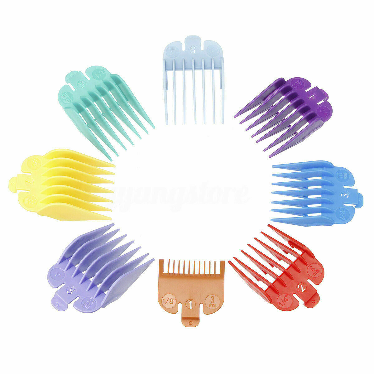 Standard Guards Attach Trimmer Hair Clipper Guide Comb Set Style for WAHL 8pcs