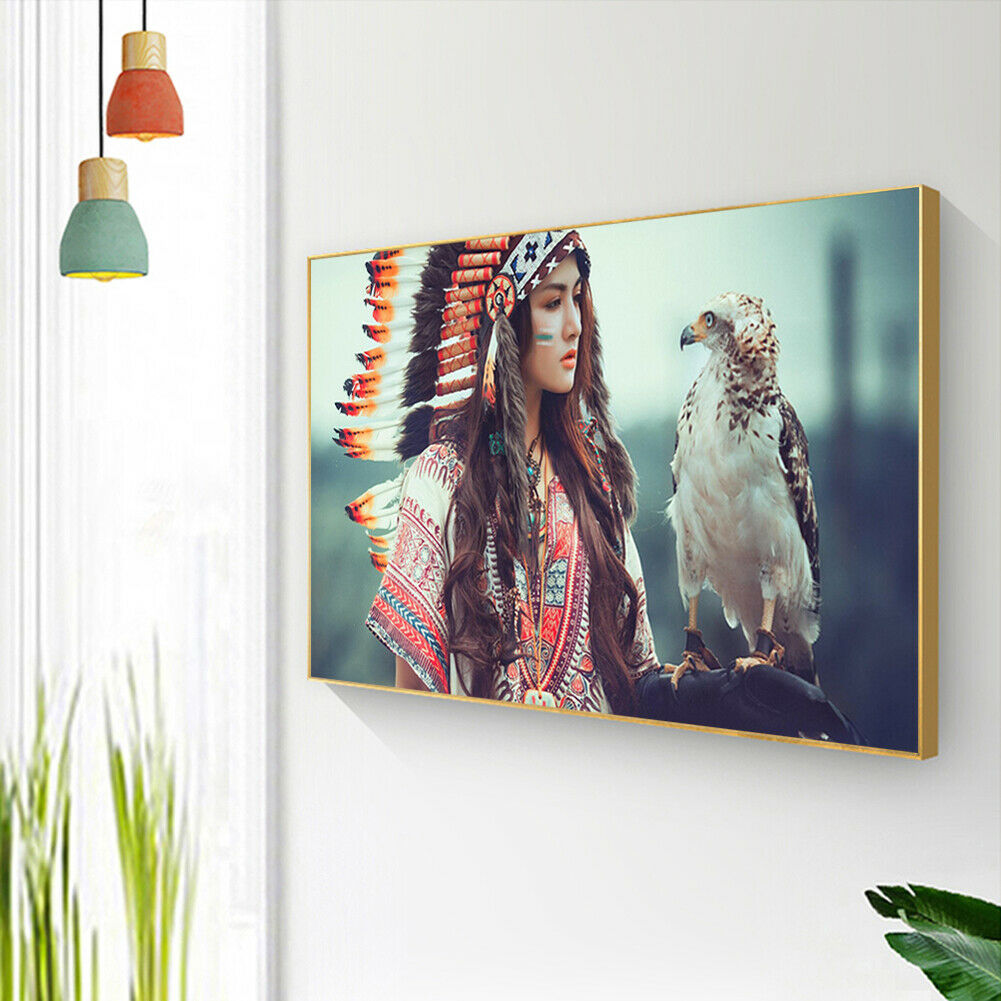 Women 5D DIY Diamond Painting Full Round Drill Mosaic Rhinestones Drawing  @
