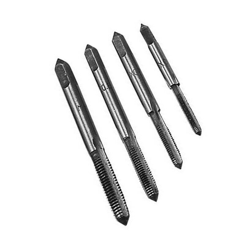 9 Pieces Set Tap and Die Set M3-6T Type Hand Alloy Steel 4 Taps 4 Twist Drills