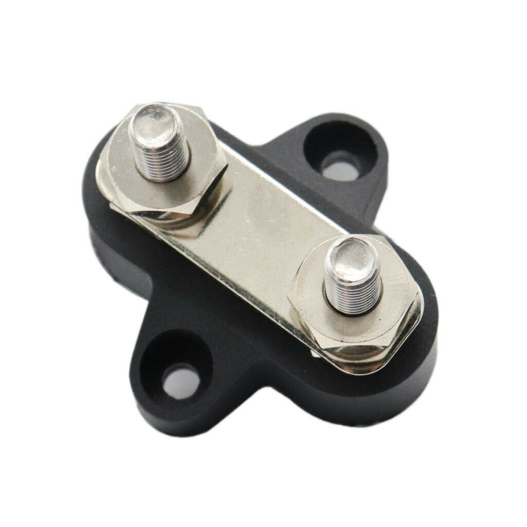 Universal Car Truck Marine Boat Double M6 Terminal Stud Bus Bar 48V DC Black