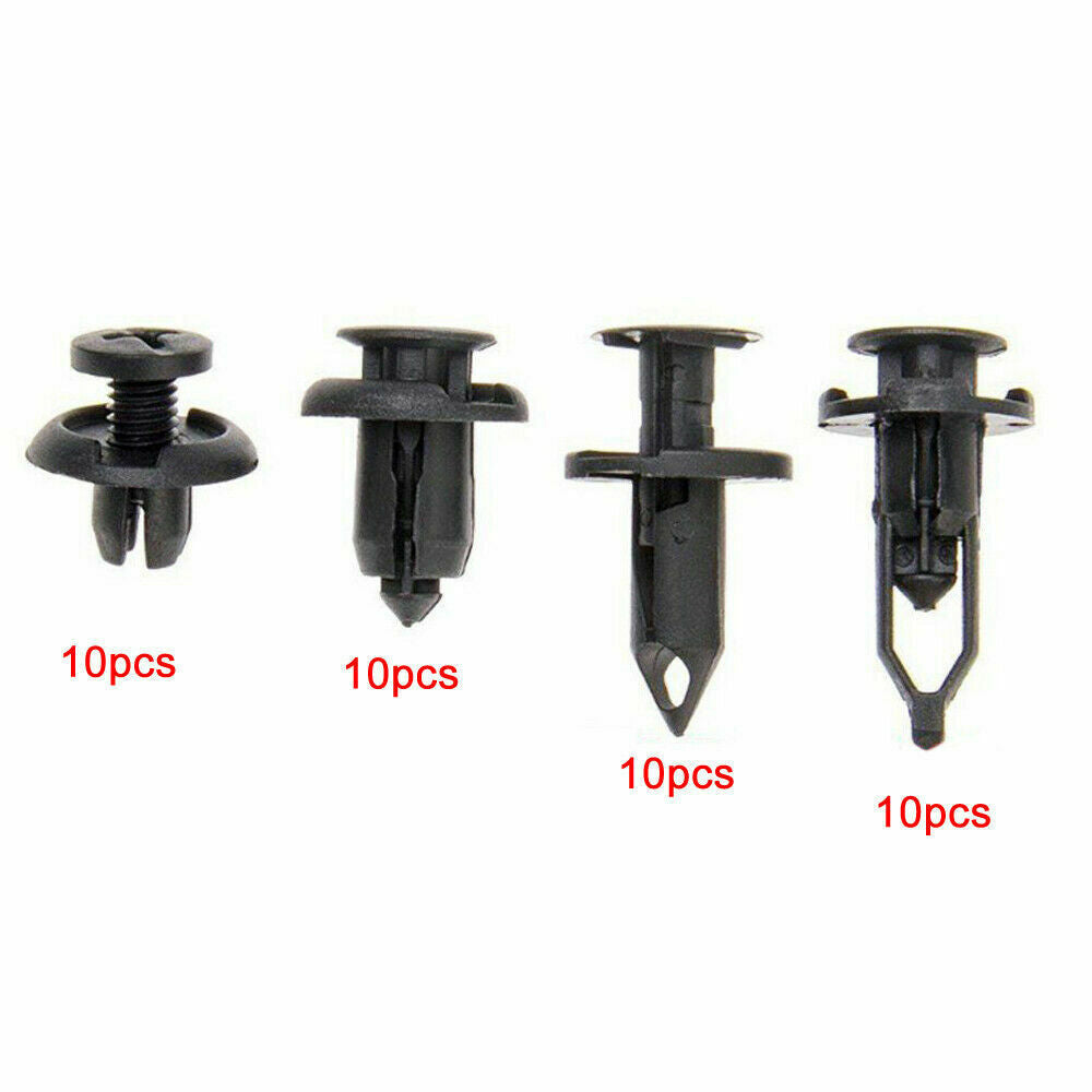 40Pcs Car Push Retainer Pin Body Bumper Rivet Trim Moulding Clip Accessories Kit