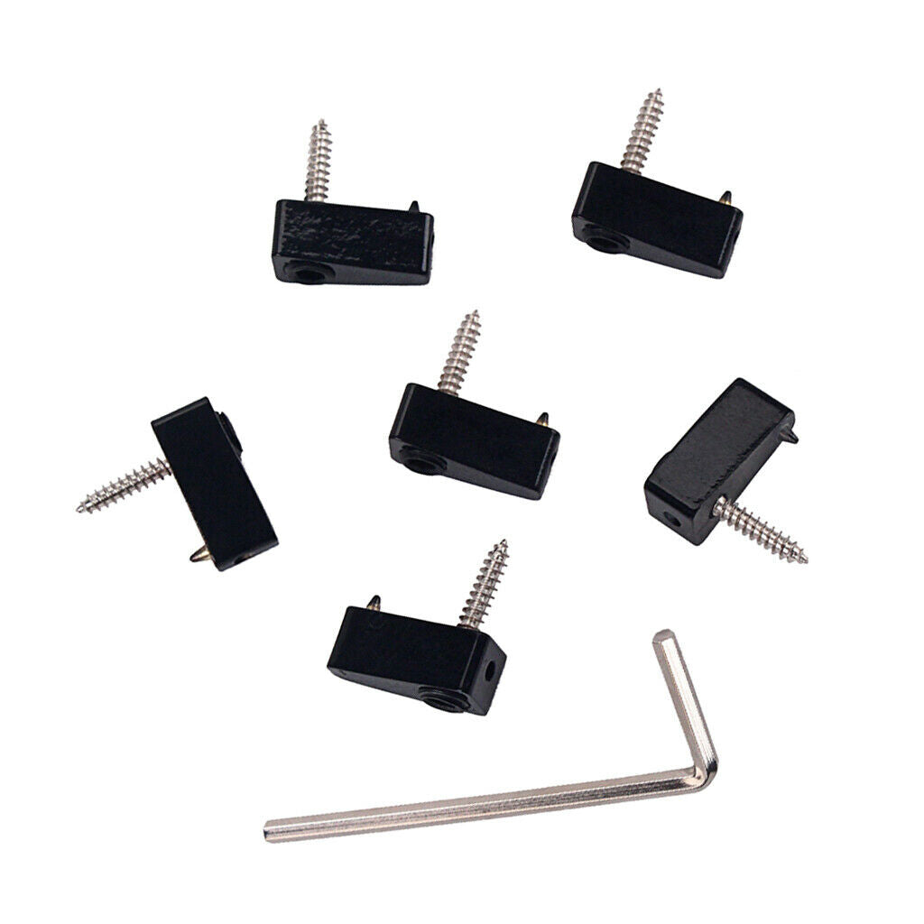 Electric Bass Guitar Headless String Nut Set With Wrench Screw Parts Black
