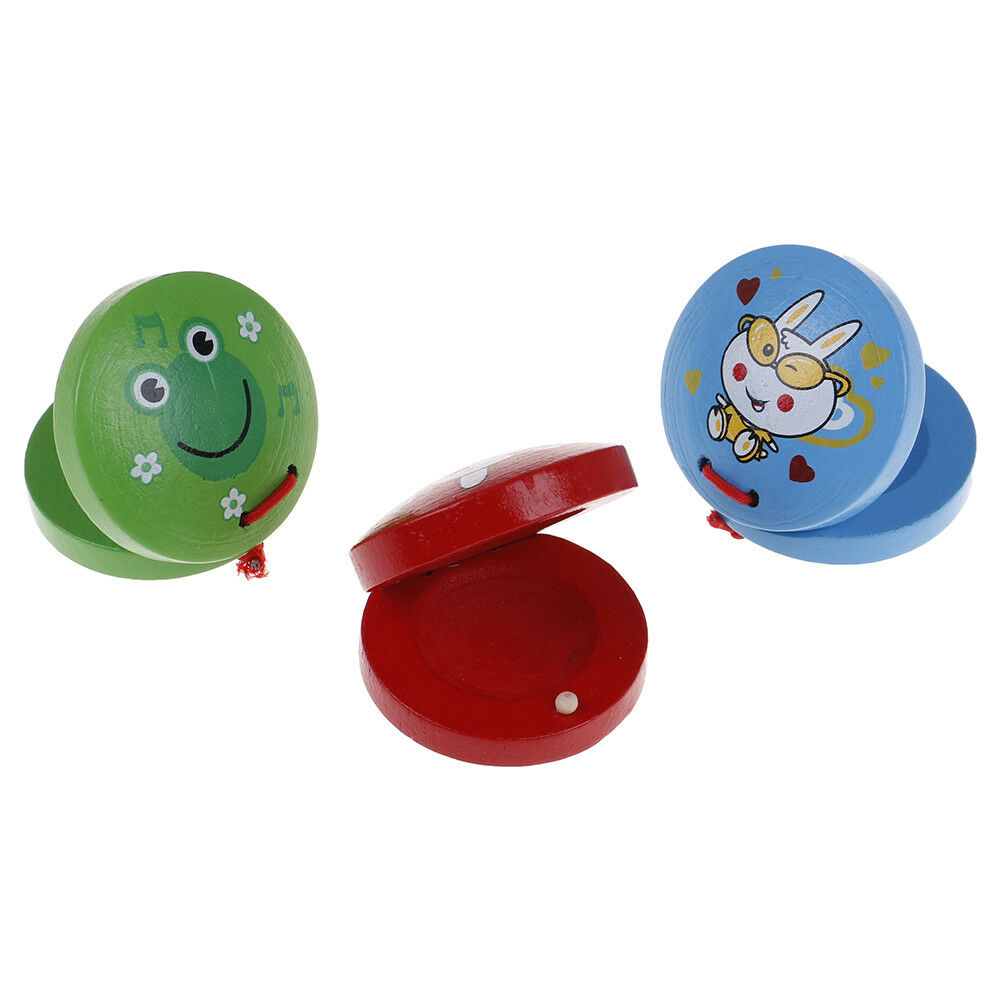 New children musical percussion instrument xmas gift cartoon wooden castanetBDA