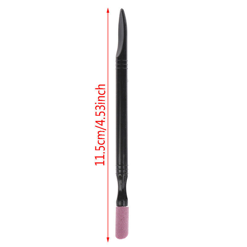 1PC Double-head Quartz Exfoliator Nail Cuticle Remover Dead Skin Pusher Trim DF