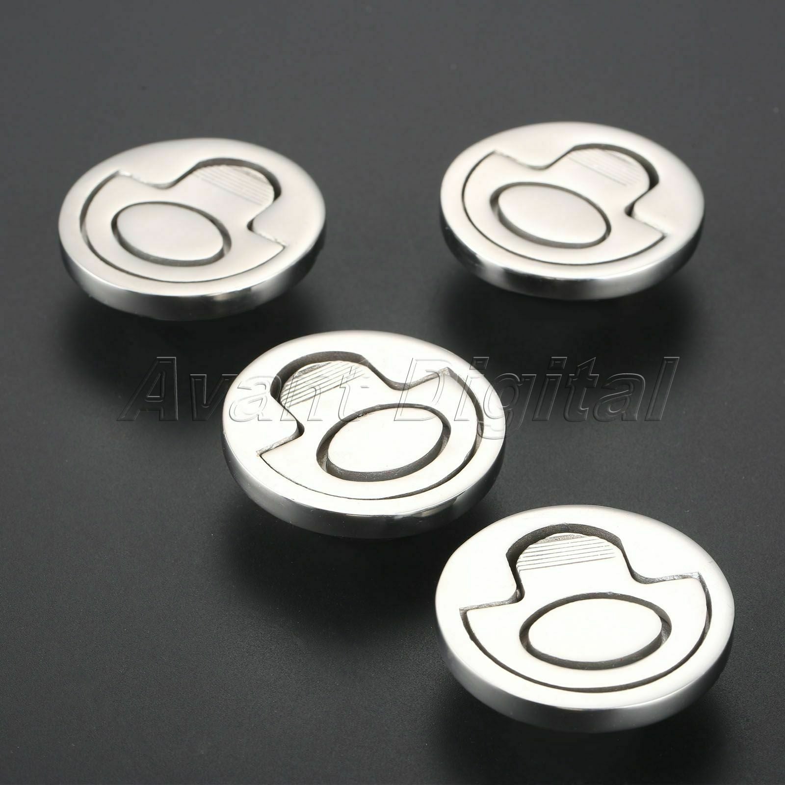 4x Flush Pull Lift Handle Ring Round AISI 316 stainless steel for Yachts Marine