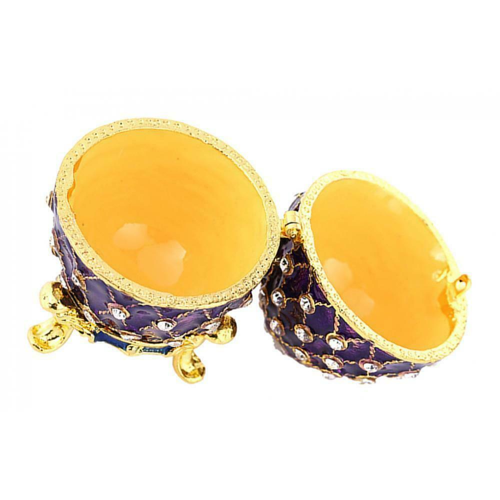 Creative Easter Egg Jewelry Box Rhinestone Trinket Holder Storage Desk Decor