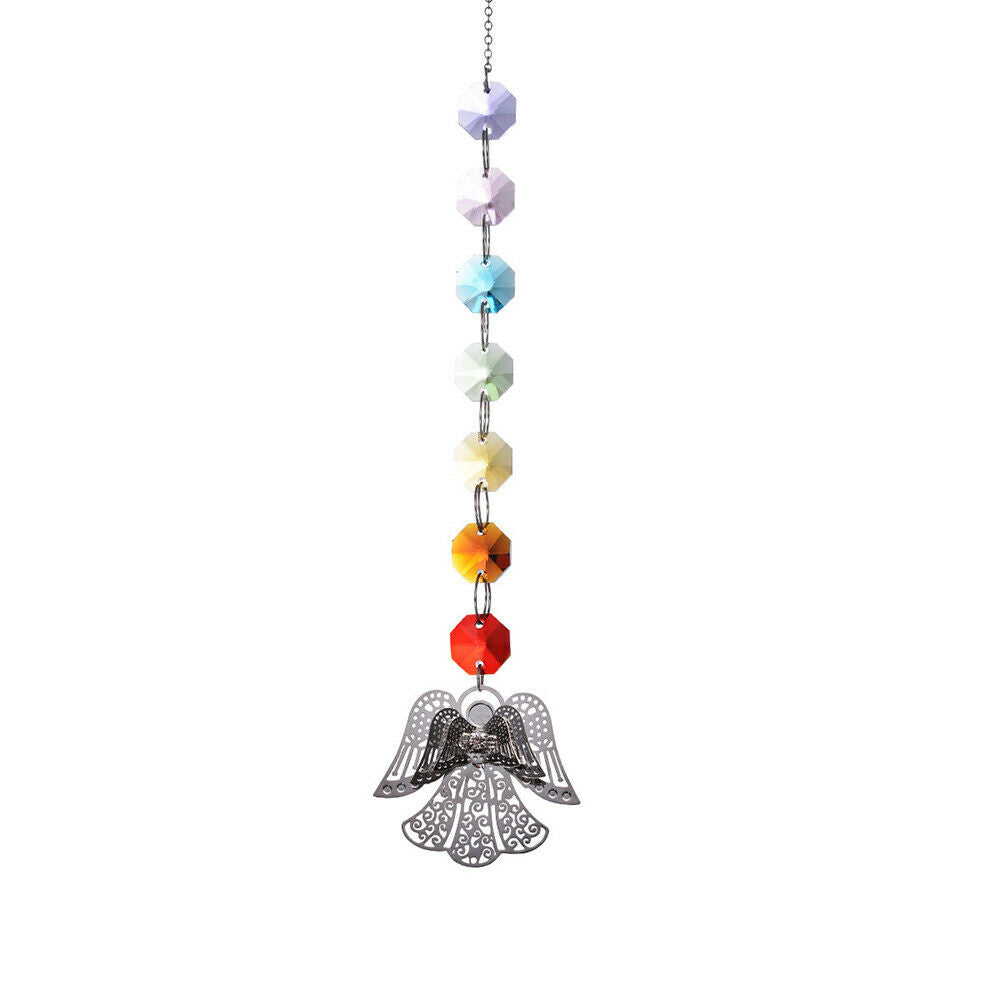 6PCS Crystal Sun Catcher Floral Pendant Prism Rainbow Maker Decor Window Hanging