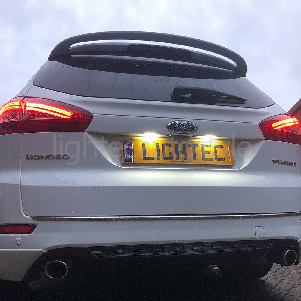 2x LED XENON WHITE LICENSE NUMBER PLATE LIGHT LAMP BULB FORD FIESTA FOCUS MONDEO