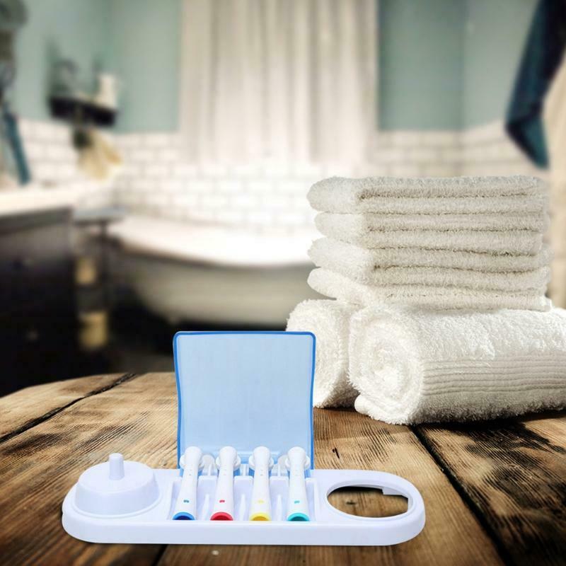 Electric Toothbrush Plastic Stand Charging Station with 4 Brush Head Holder Box