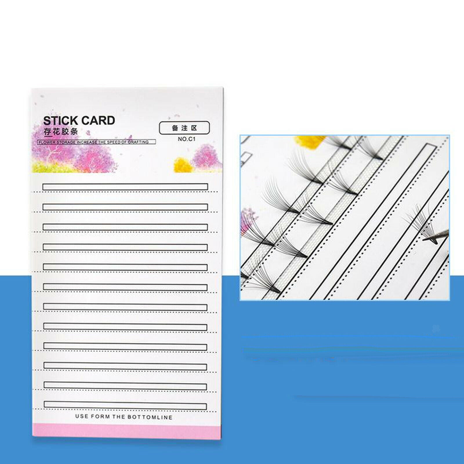 10 Pcs Eyelash Fan Holder Storage Card Volume Lash Storage w/Roll Tape Kit