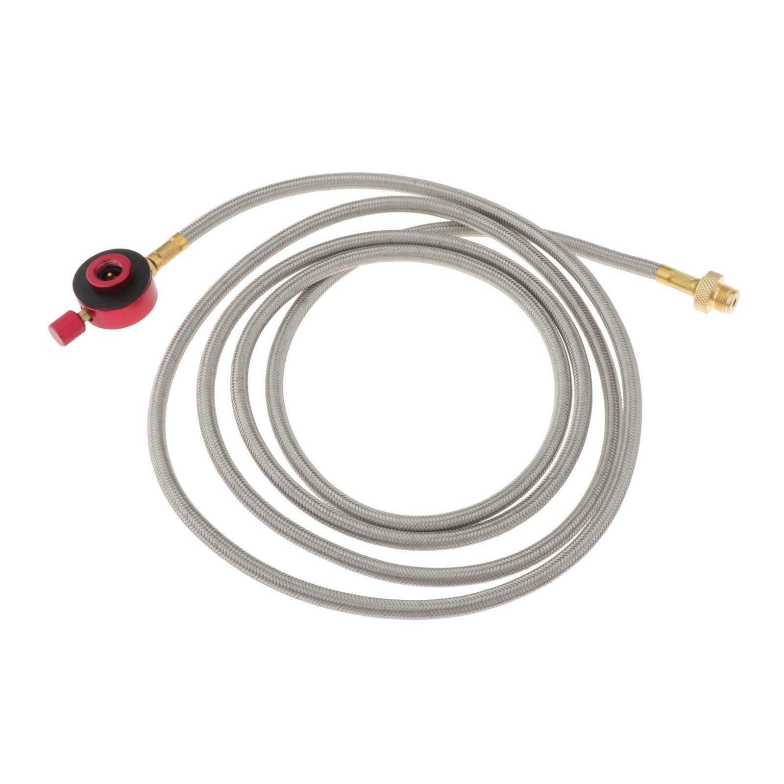 Camping Gas Stove Adapter Hose LPG Flat Tank Connector for Travel BBQ Lawn