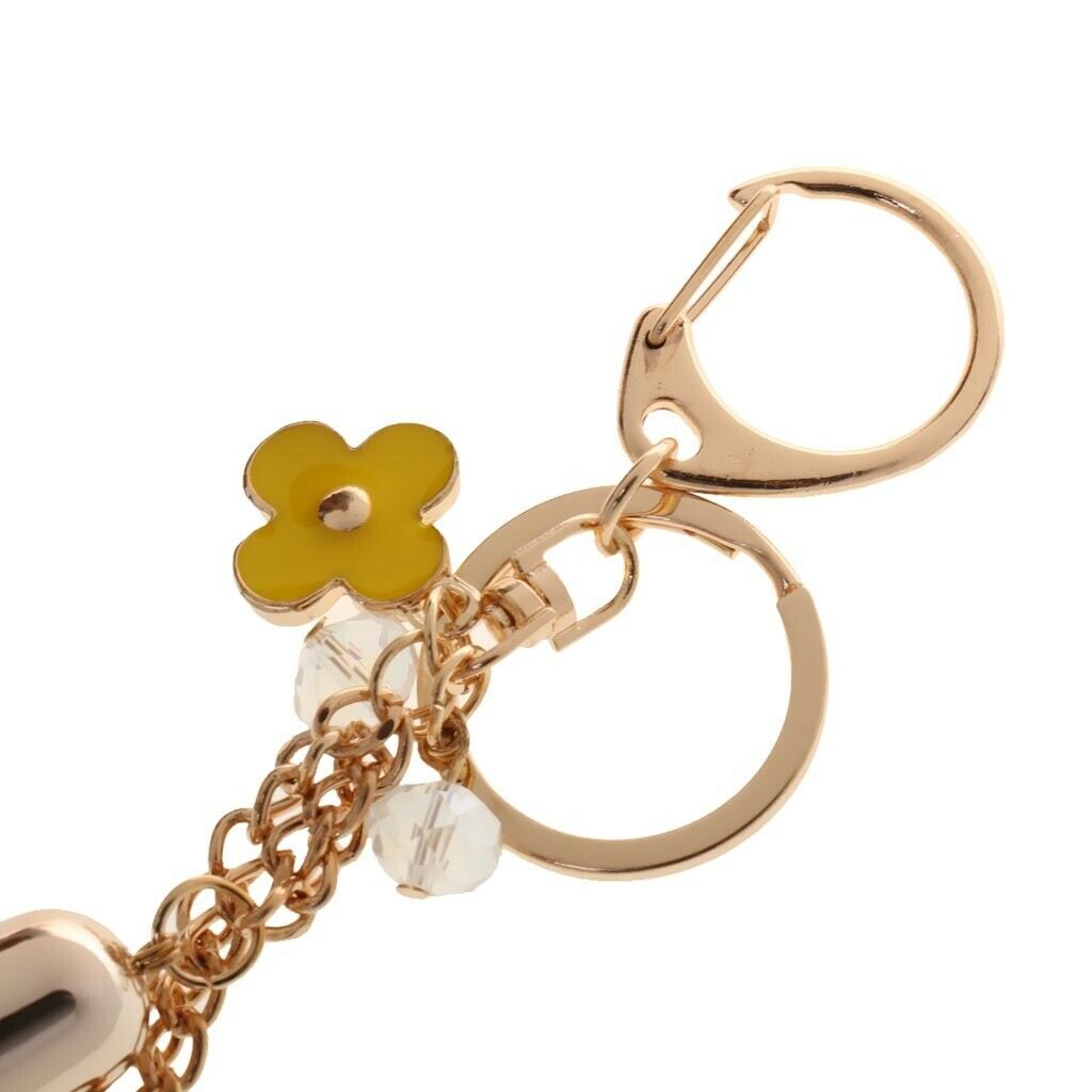Fashion Casual Faux Leather Tassel Keychain Bag Pendant Purse Decor Yellow