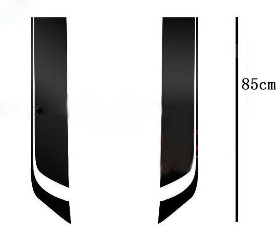 2pcs Racing Car Hood Stripe Vinyl Decals Auto Bonnet DIY Graphic Stickers Black