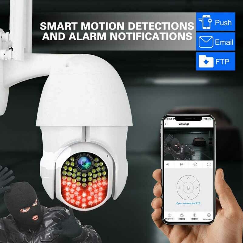 1080P Wireless WIFI HD IP Camera Outdoor CCTV PTZ 63 LED Home Security IR Cam