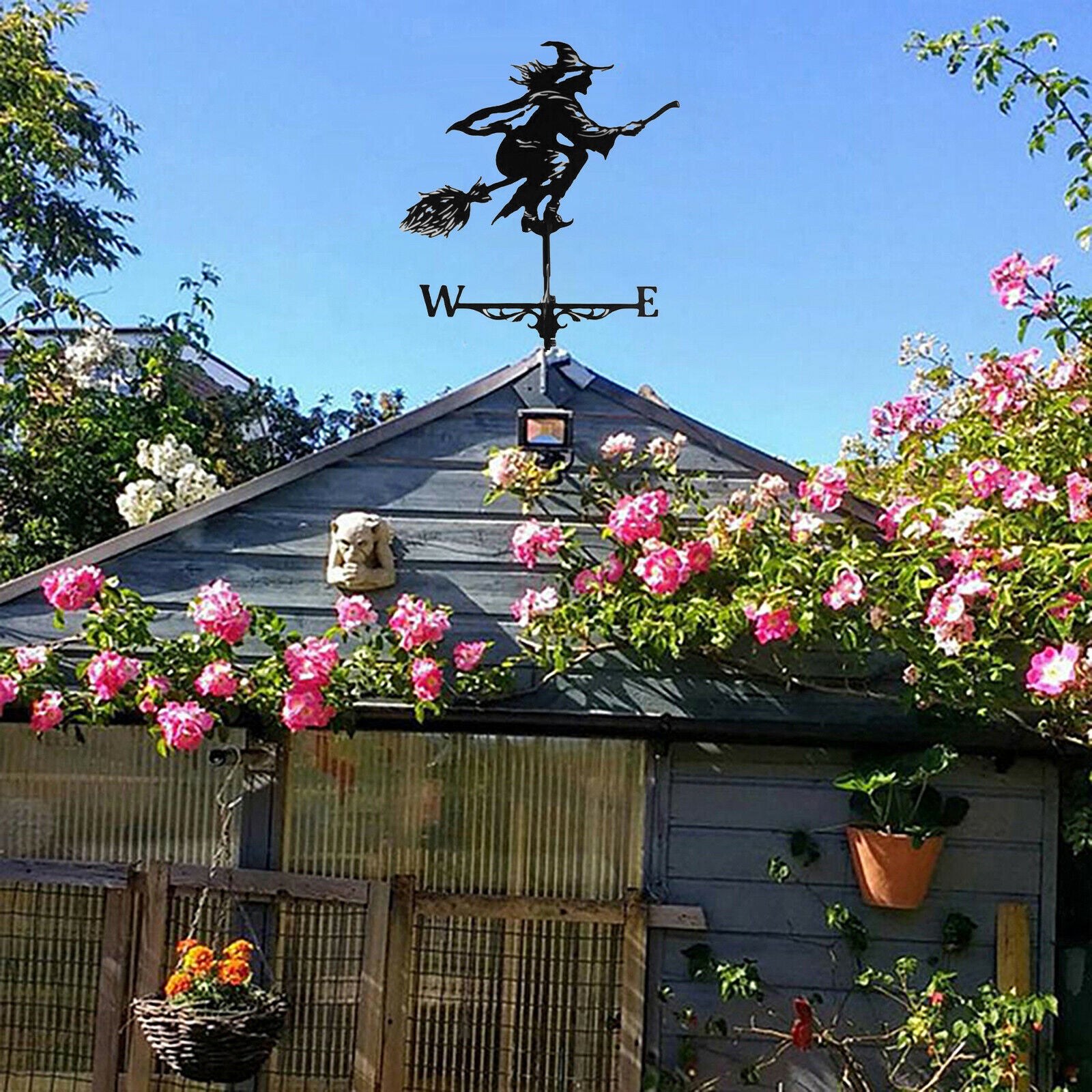 Stainless Steel Weather Vane Ornament Home Outdoor Measuring Tool Crafts