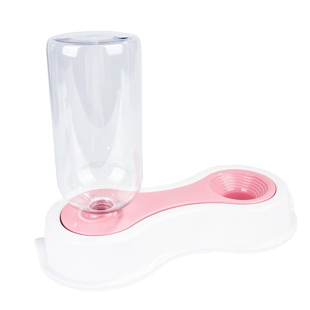 Automatic Pet Dog Cat Rabbit Water Dispenser Dish Bowl Feeder Antiskid Pink