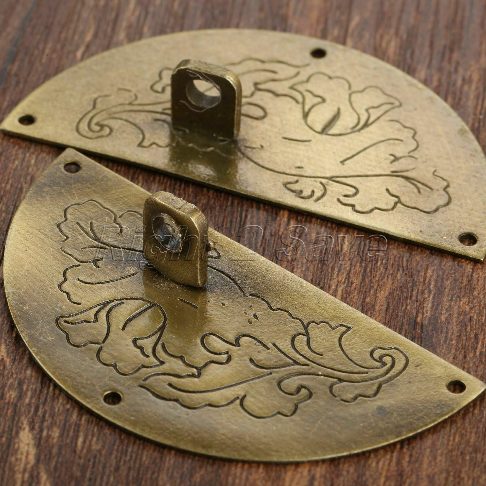 Chinese Old Jewelry Box Latch Catch Hasp & Padlock Set Chest Cabinet Hardware