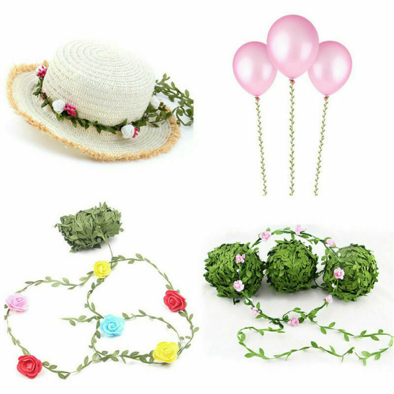 10M DIY Garland Green Leaf Wire Vine Rattan Artificial Flower For Diy Wreath