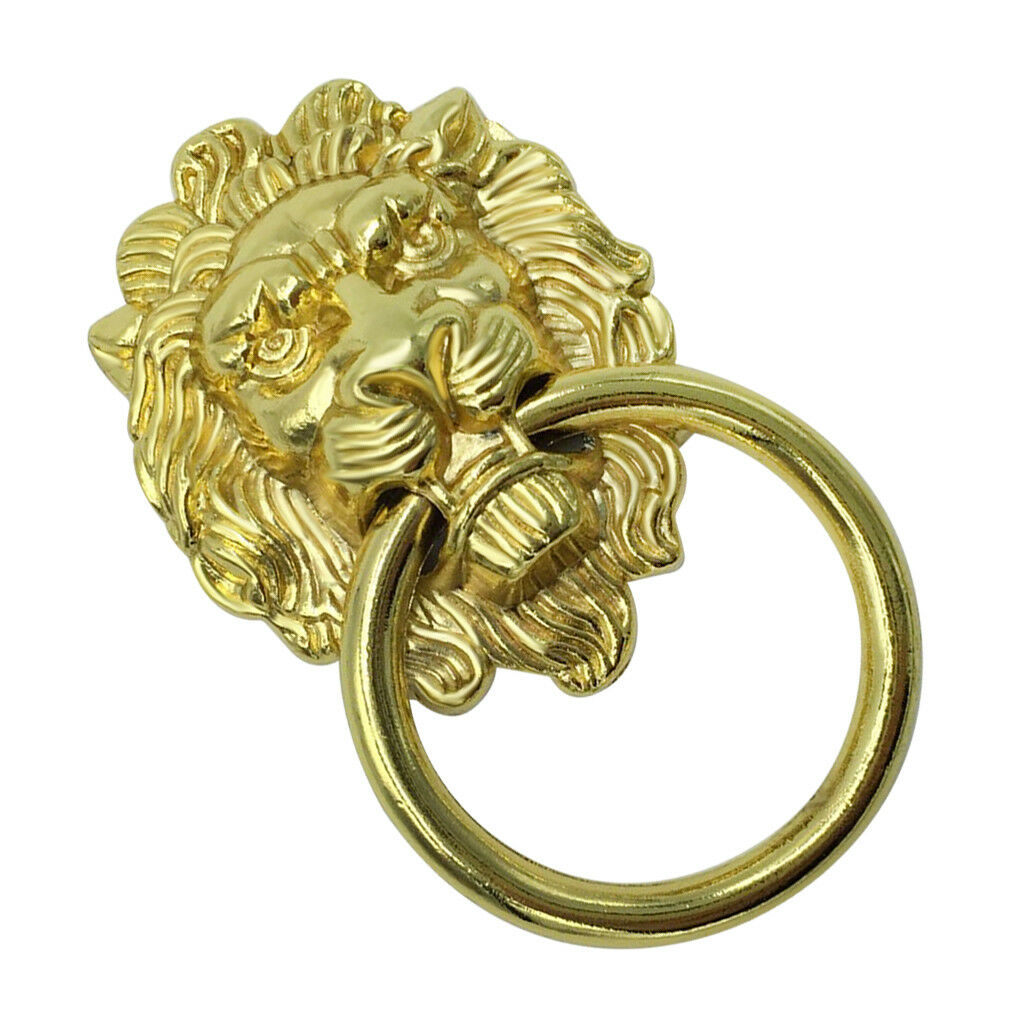 Lion Head Shape Pull Handle Door Cabinet Drawer Knob Furniture Decor _Gold_L