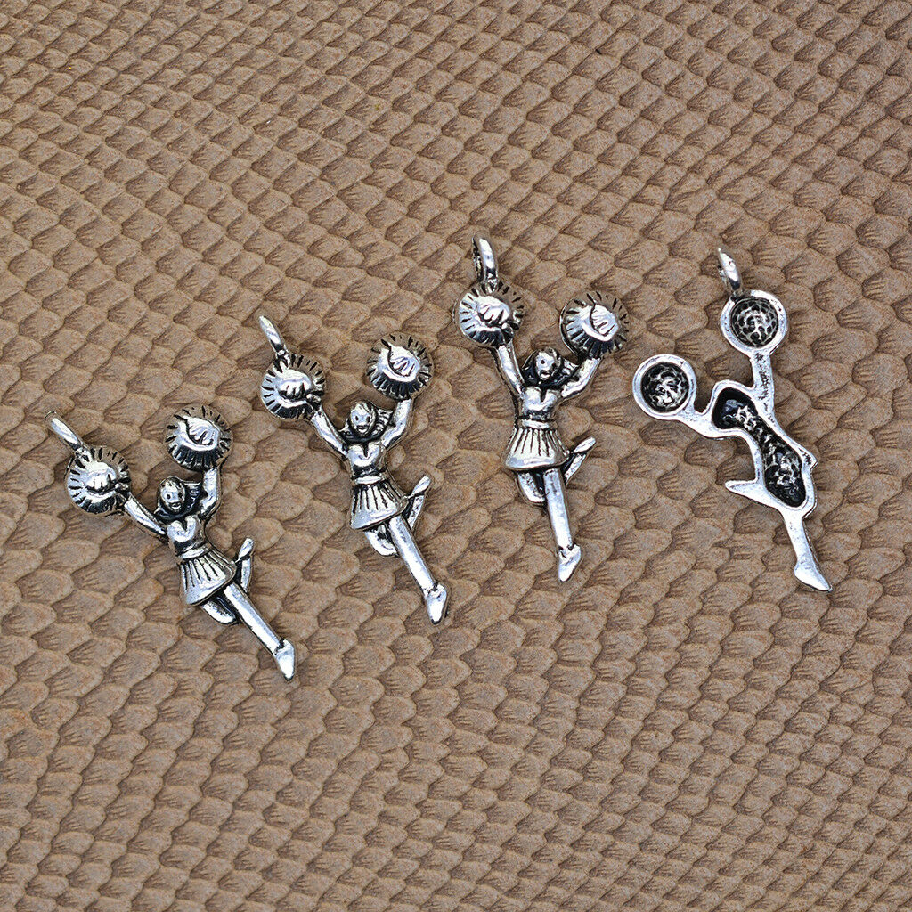 50pcs Cheerleaders Alloy Pendants Charms for DIY Bracelet Necklace Earrings