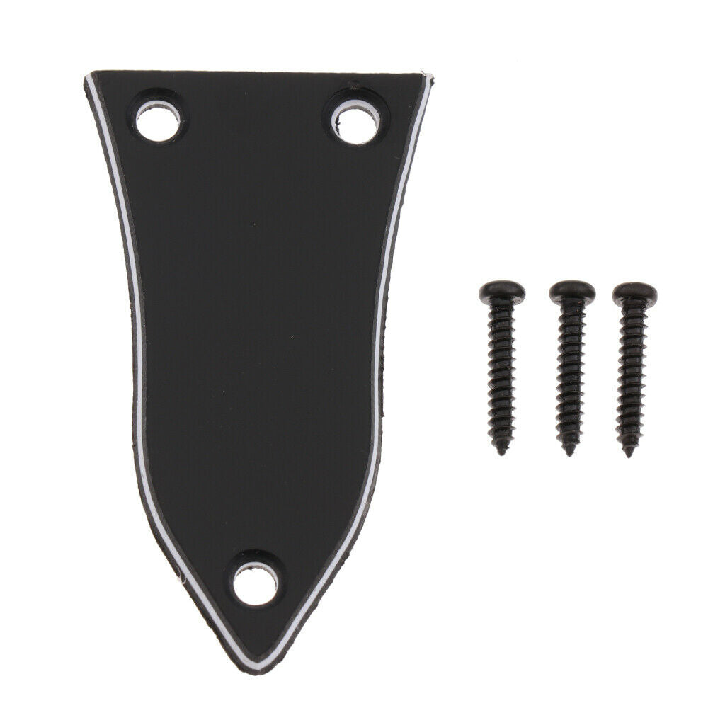 Plastic Truss Rod Cover Plates Replacement and Screws for Guitar Parts Black