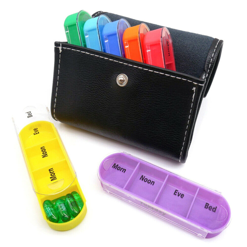 New Travel Pill Organizer Wallet Pill Box Dispenser Medicine Boxes Pill Case AU
