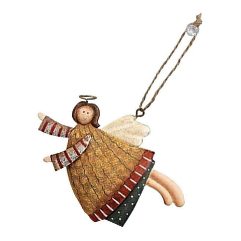 2x Adorable Christmas Metal Ornaments Holiday Baubles Gift House Decor