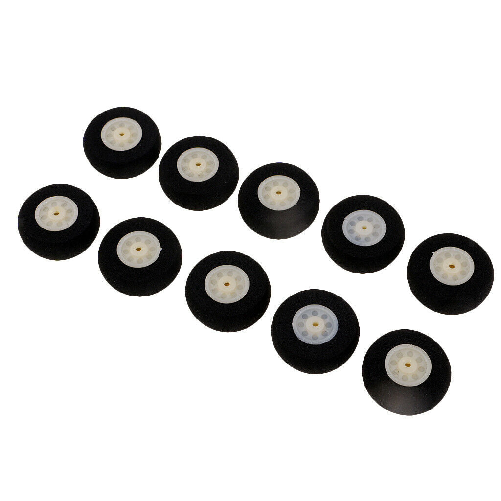 Set of 10 30mm Sponge Wheel Wheels Spoked Plastic for RC Airplane Parts