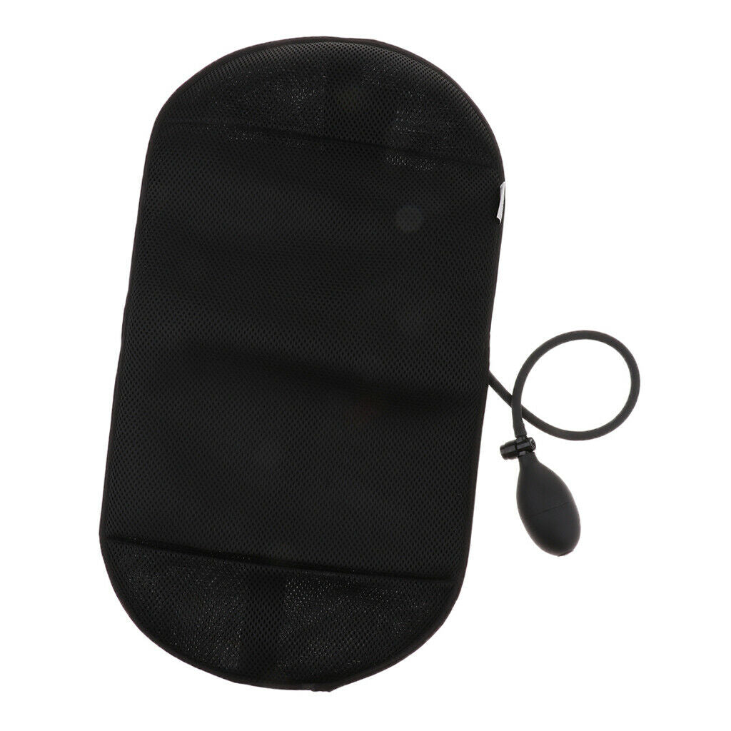 Portable Inflatable Lumbar Support Pillow Back Massage Pillow Travel Black