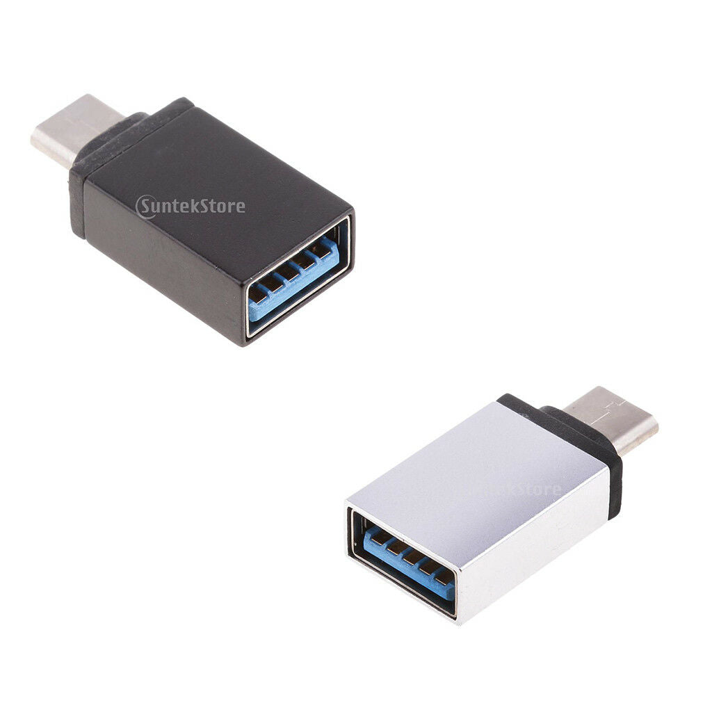 2 Pcs Aluminum Type-C to USB 3.0 Adapter with OTG Functions Reversible Plug