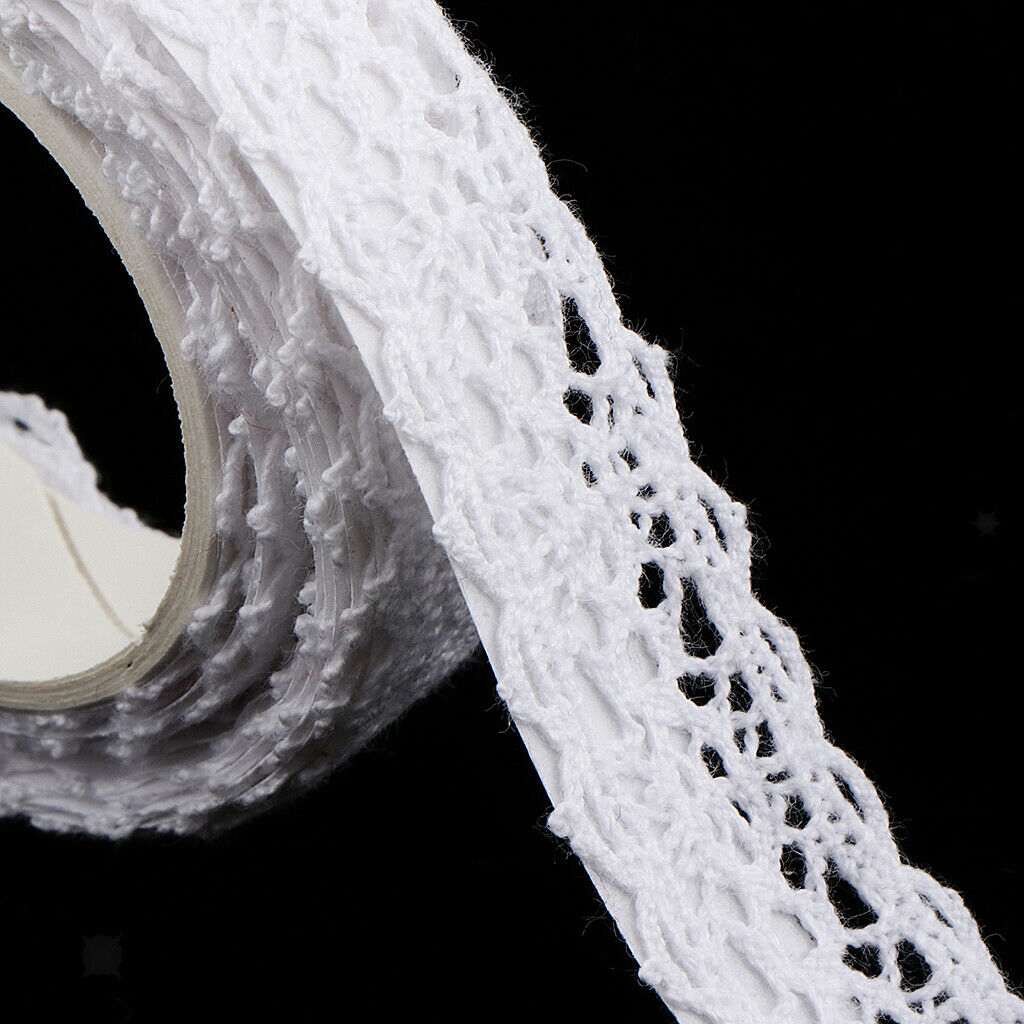 3pcs White 2m Lace Decorative Tape Self Adhesive Sticky Ribbon Embellishment