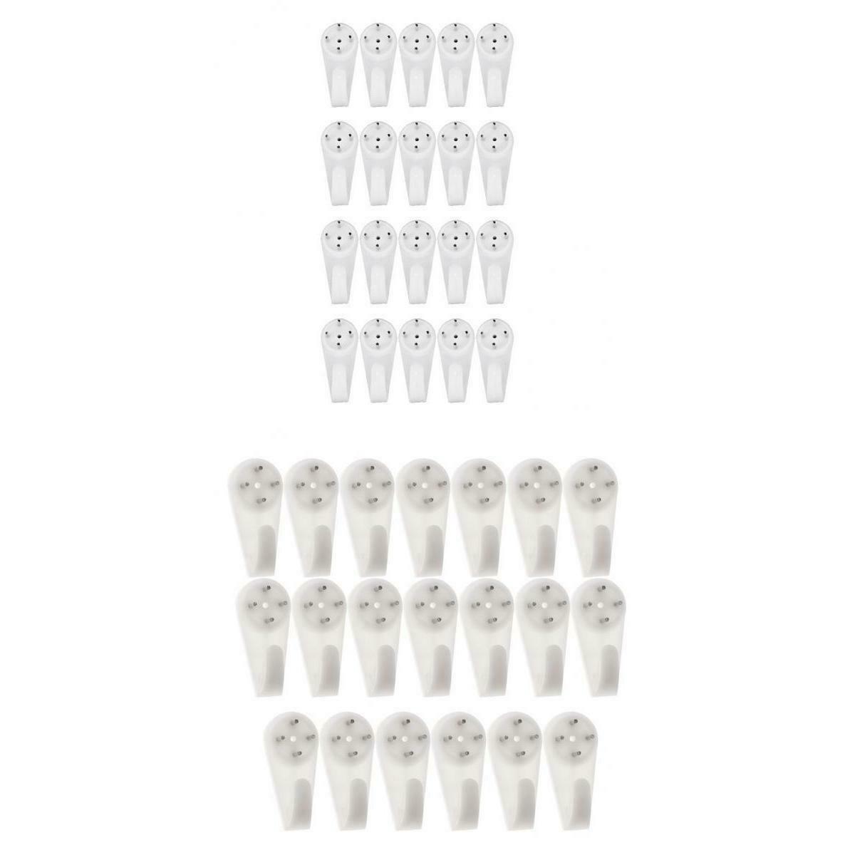 40Pcs M L Hardwall Picture Frame Mirror Clock Hanger Hanging Hooks Fastener