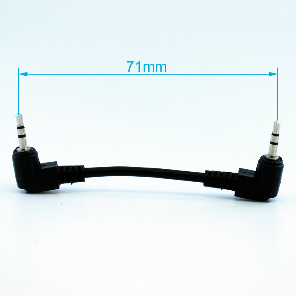 1pc 8cm 2.5mm Stereo Male To 2.5mm Male Right Angle Aux Audio Adapter Cable