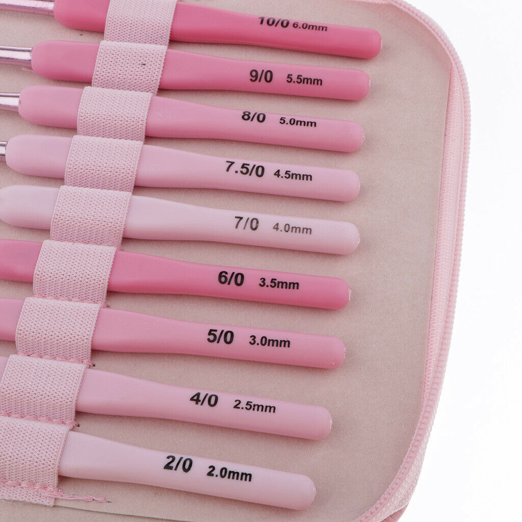 9pcs Plastic Crochet Hook Set 2mm 6mm Weaving Knitting Stitches