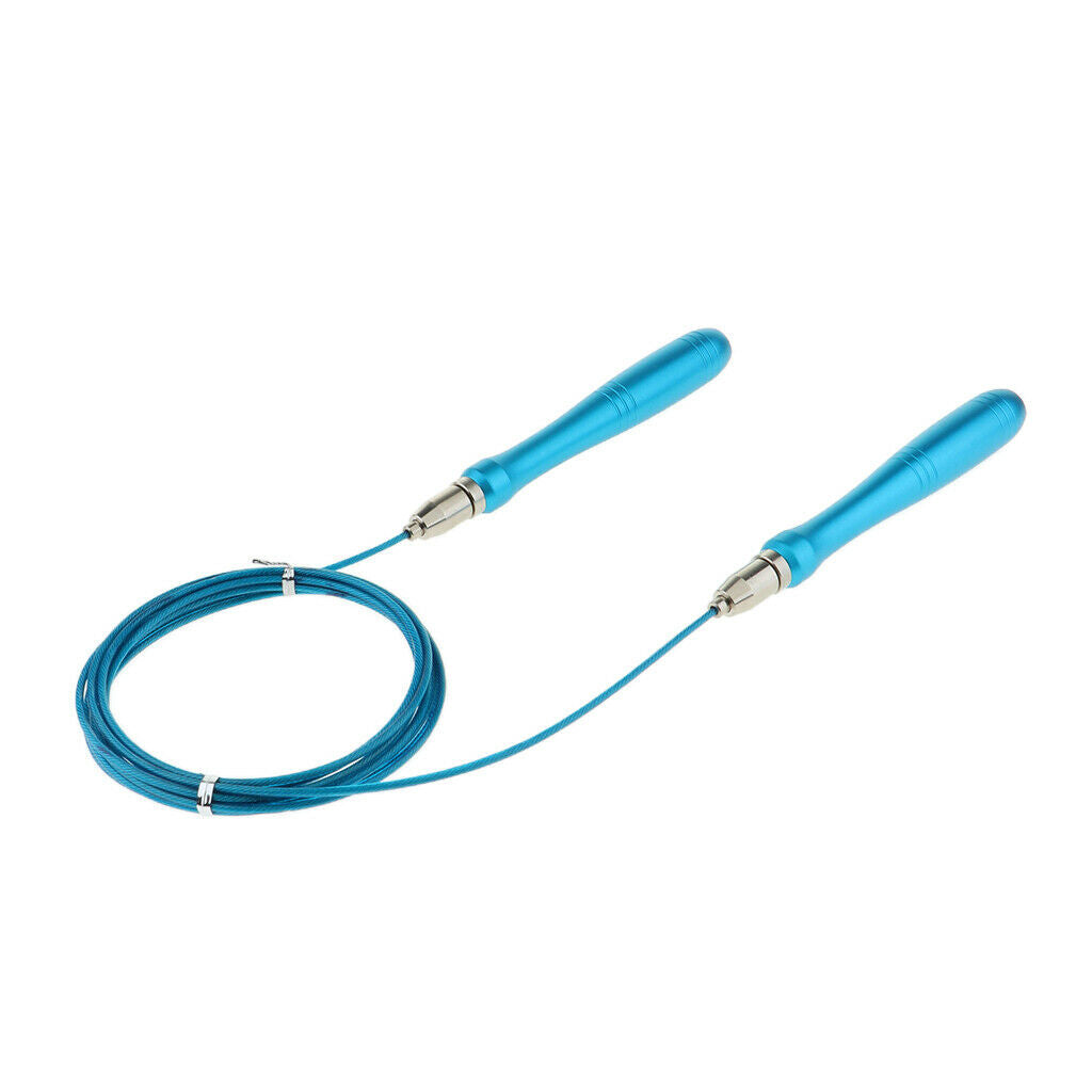 Jump Rope Skipping Rope - Self-locking - Adjustable with Ball Bearing Blue