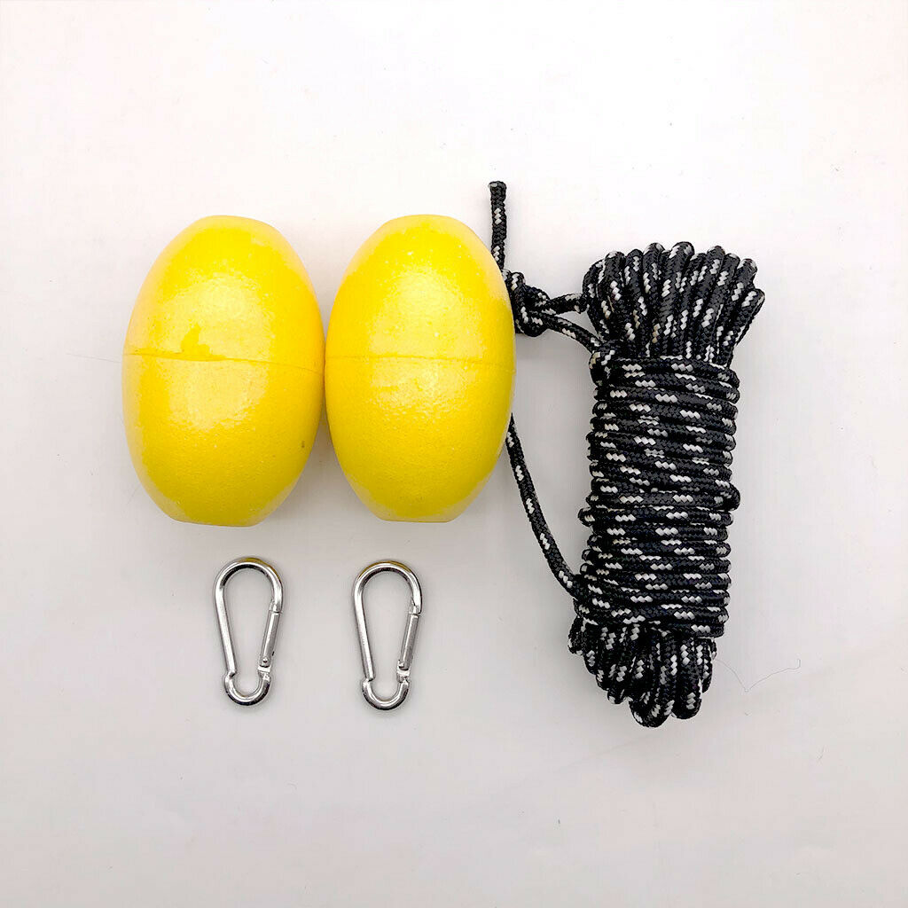 Durable 30ft Kayak Tow Rope Sailing Floating Throw Anchor Line Dual Floats