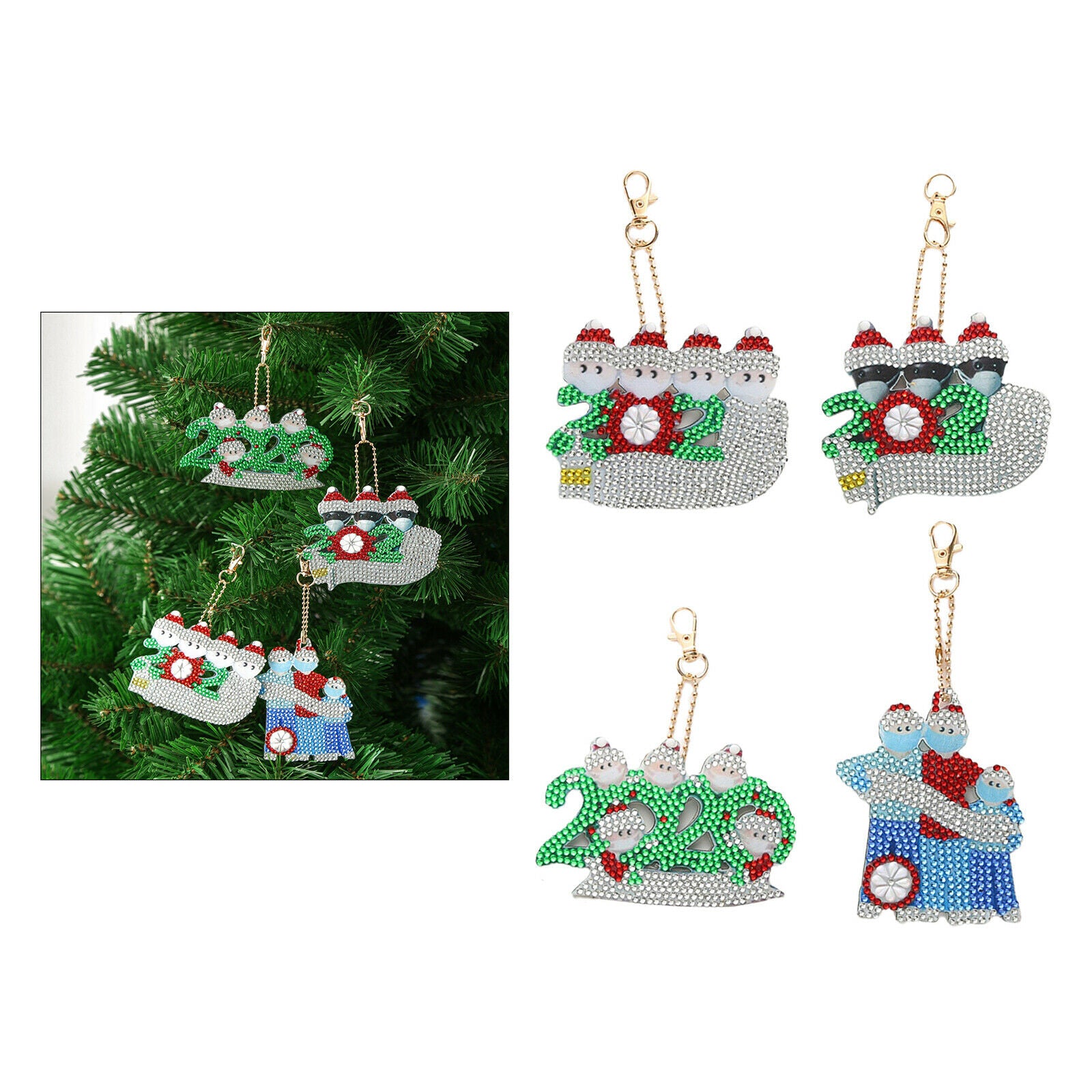 5D DIY Diamond Painting Keychain, Diamond Art Keyring Kits, Diamonds Arts