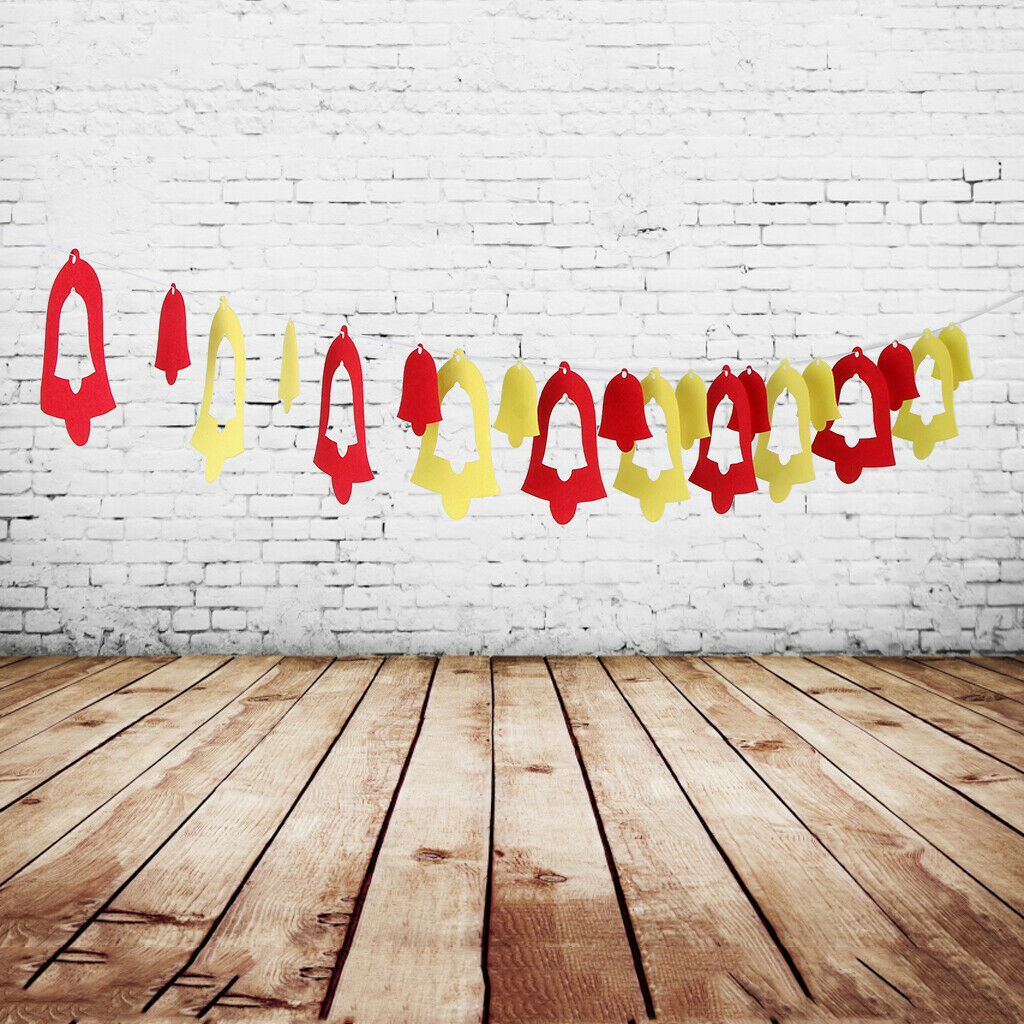 Christmas Bell Banner Garland Holiday Party Decoration Xmas Flag