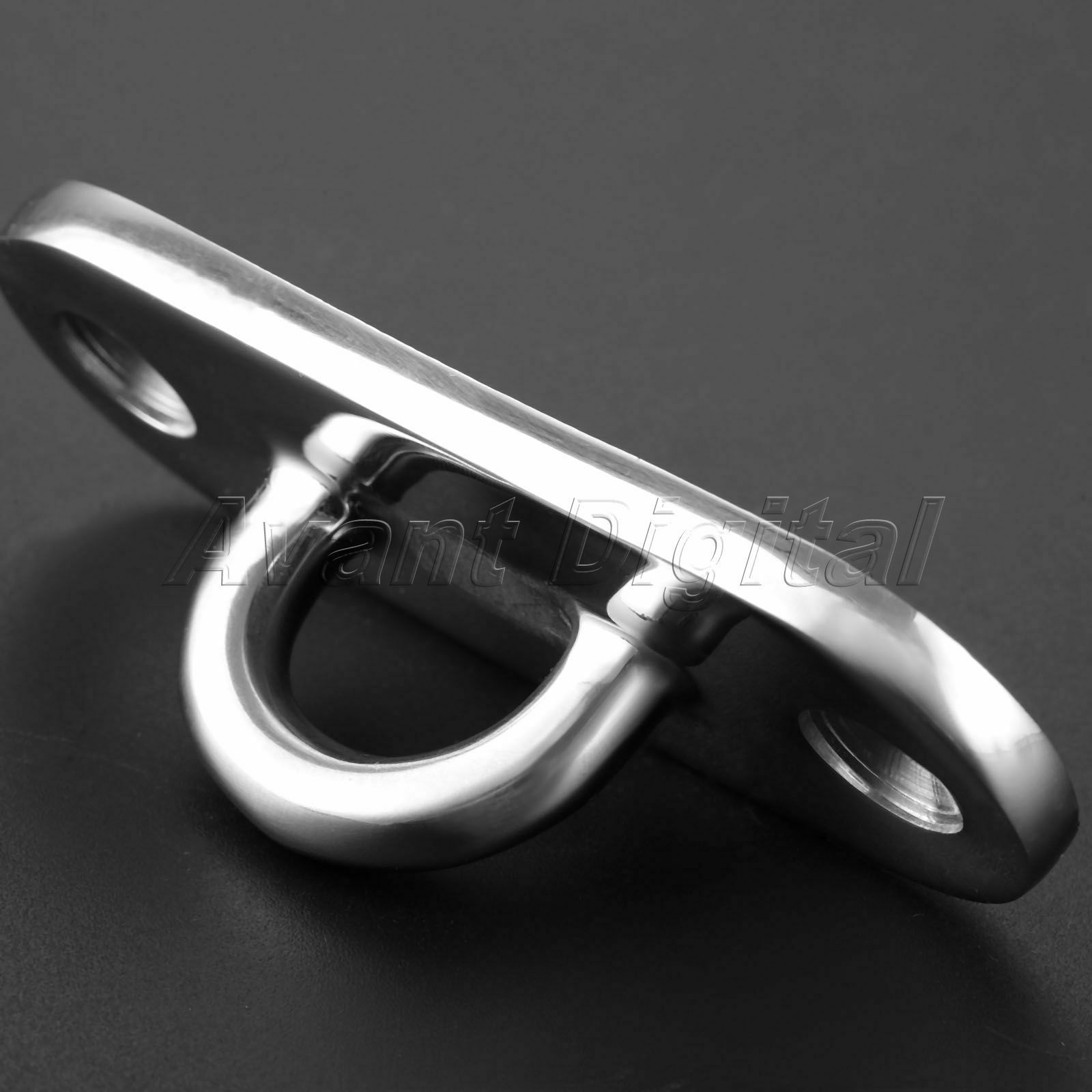 1 Stainless Steel Oval 6mm Oblong Pad Eye Plate Eye Hook For Sailing Marine Boat