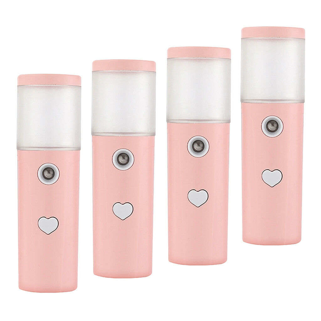 4x Portable Mini Cool Mist Sprayer 30ml Nano Face Hydration Moisturizer Pink