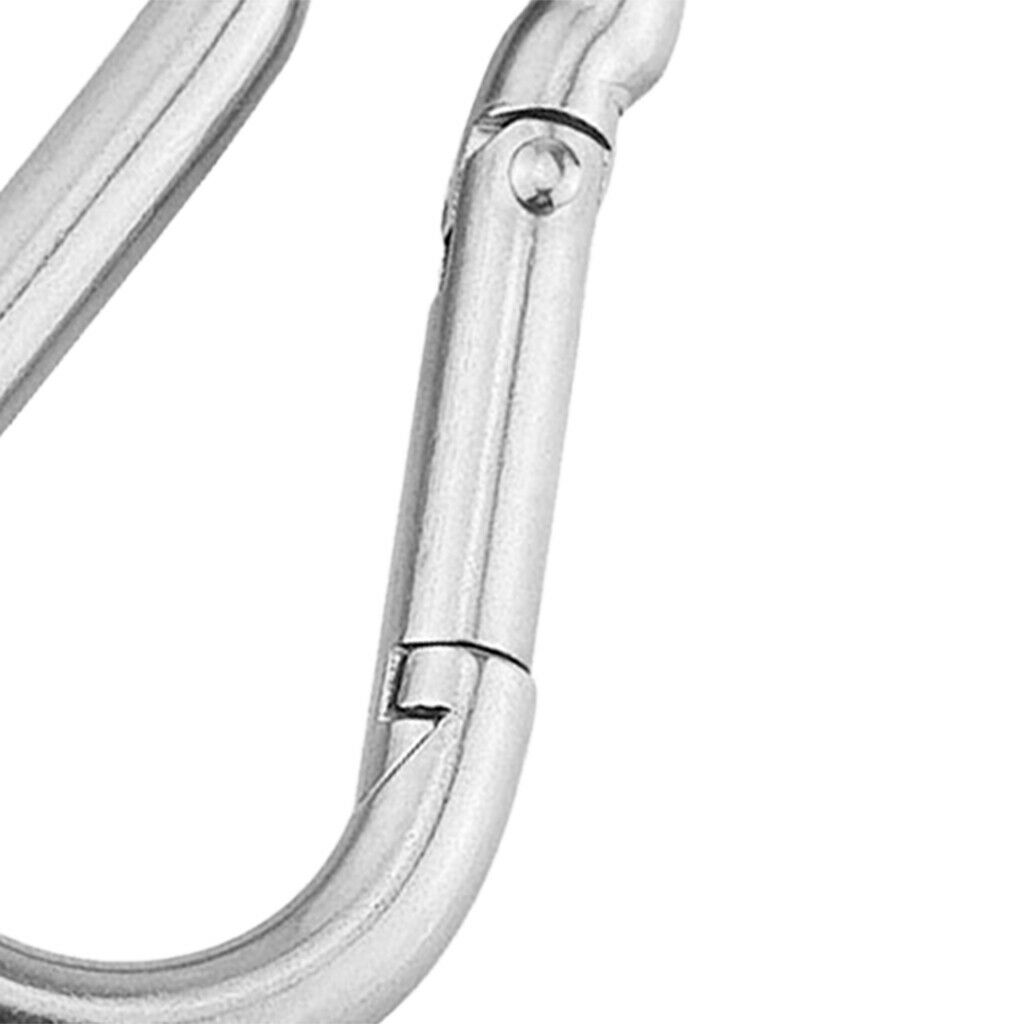 5Pcs Multifunctional Strong Stainless Steel Spring Snap Carabiner Quickdraw Hook