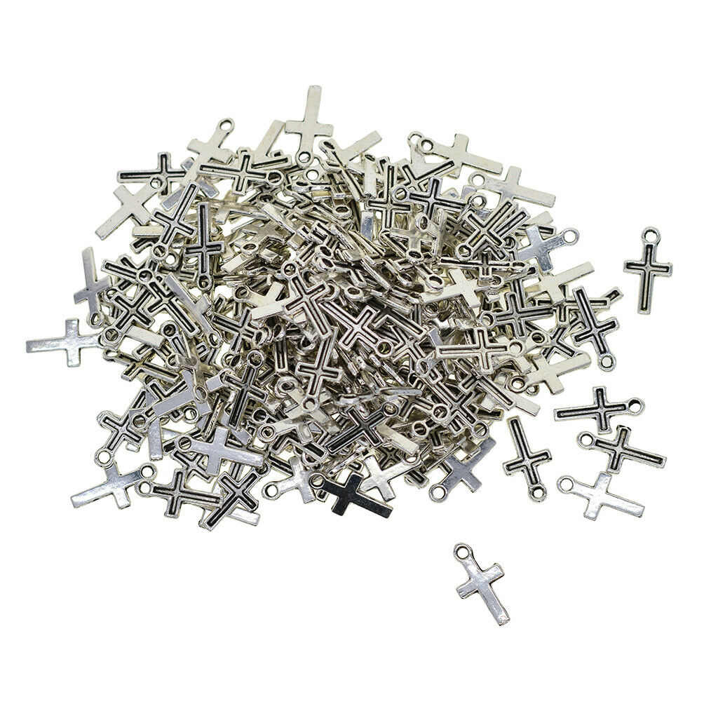 200 Pieces Cross Shape Pendants Chain Pendants Charms Pendants for Diy Jewelry