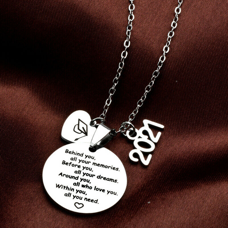 2021 Long Necklace Memorial Graduation Gift Stainless Steel Necklace FWF YQCHAU